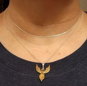 Phoenix Pendant- Sterling Silver and Gold Plated